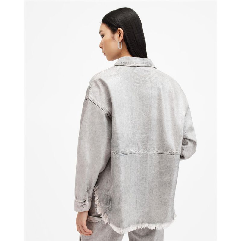 AllSaints Hettie Oversized Denim Shacket image number 1